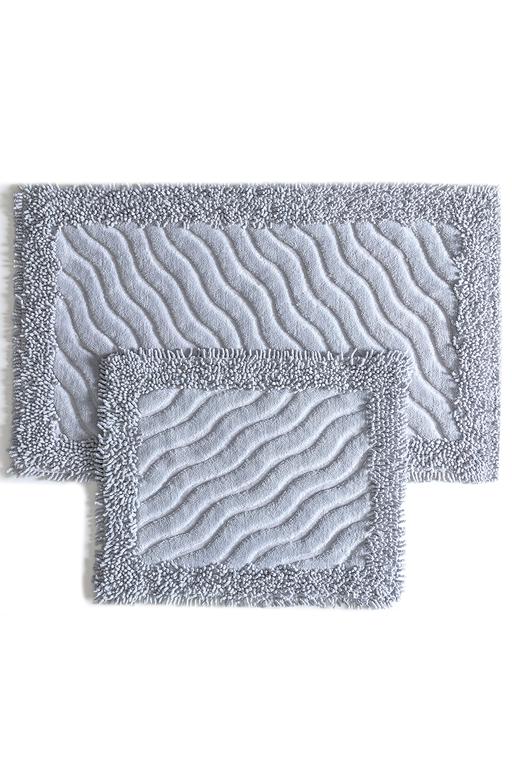  Marlie 2'li Banyo Paspası - Gri - (60x100)+(50x60) cm