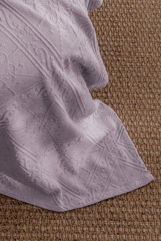  Marjolaina %100 Pamuk King Size Yatak Örtüsü - Açık Mürdüm