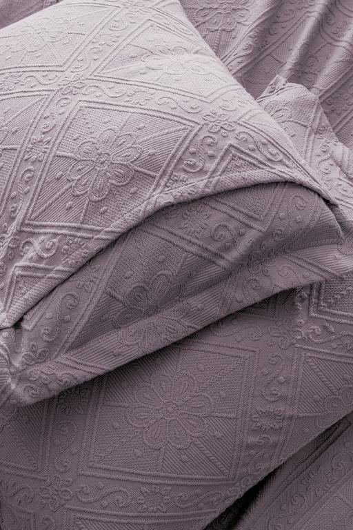  Marjolaina %100 Pamuk King Size Yatak Örtüsü - Açık Mürdüm