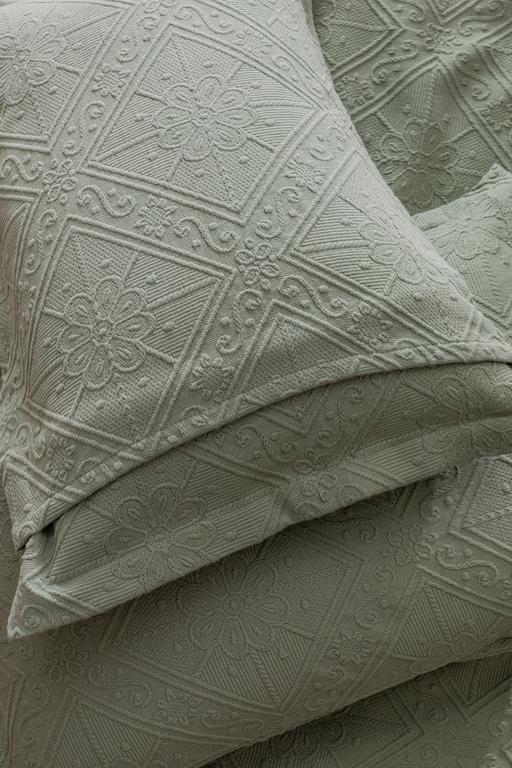  Marjolaina %100 Pamuk King Size Yatak Örtüsü - Haki
