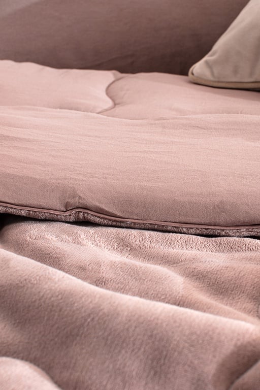  Kaira Tek Kişilik Comforter Set - Pudra