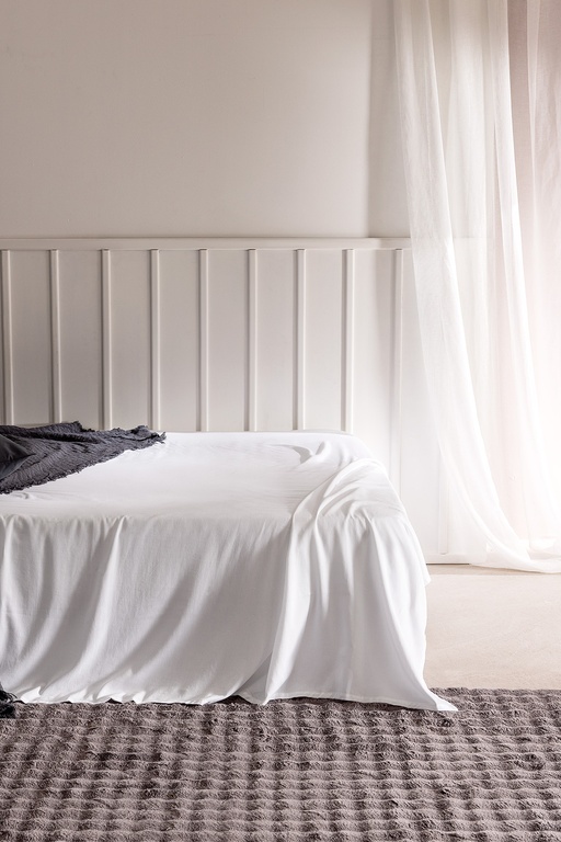  Ciel King Size %100 Pamuk Lastiksiz Saten Çarşaf - Beyaz