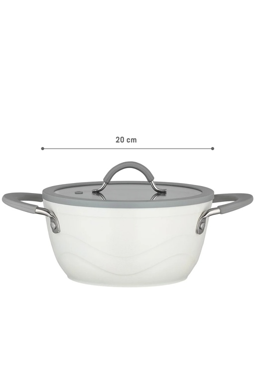  Albus Derin Tencere - Beyaz - 20 cm