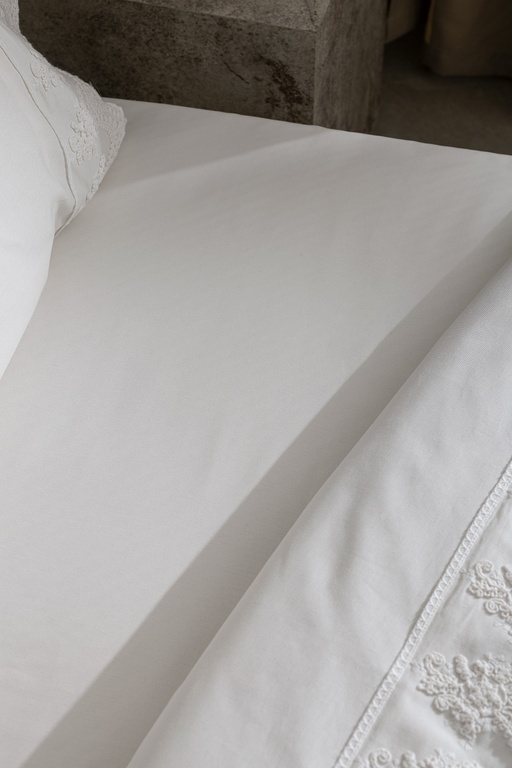  Modena King Size %100 Pamuk Brodeli Nevresim Takımı - Beyaz